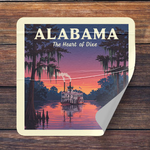 Vintage Alabama Square Sticker