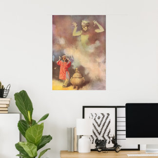 Vintage Aladdin and the Genie of the Lamp, Godwin Poster