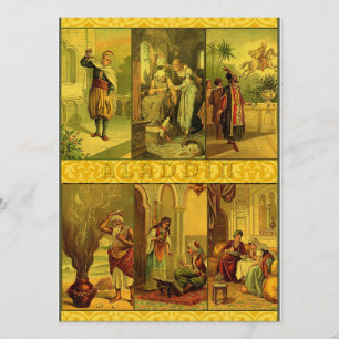 Vintage Aladdin Christmas Montage Invitation