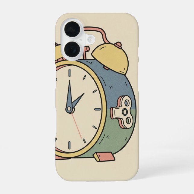 Vintage Alarm Clock iPhone 16 Case (Back)