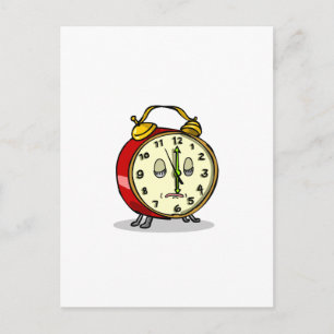Vintage Alarm Clock Sleeping Cartoon Postcard