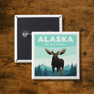 Vintage Alaska 15 Cm Square Badge