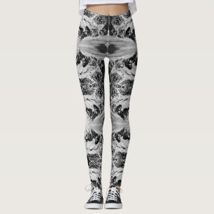 Vintage Alaska eskimo Malamute sled racing  Leggings