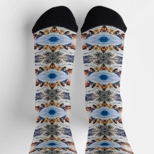 Vintage Alaska eskimo Malamute sled racing Socks