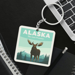 Vintage Alaska Key Ring