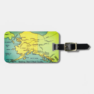 Vintage Alaska Map - Bering Strait, Nome, Barrow Luggage Tag
