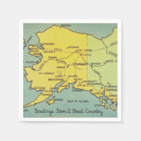 Vintage Alaska Map - Bering Strait, Nome, Barrow
