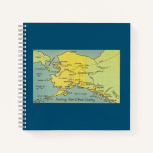 Vintage Alaska Map - Bering Strait, Nome, Barrow Notebook