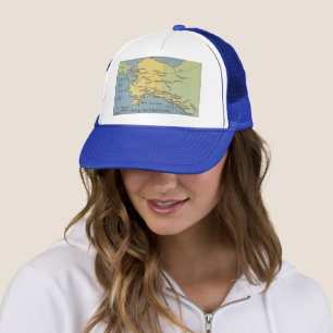 Vintage Alaska Map - Bering Strait, Nome, Barrow Trucker Hat