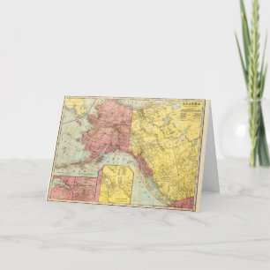 Vintage Alaska Map Card