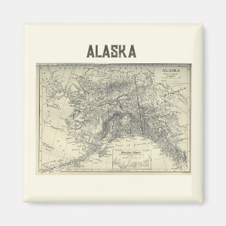 Vintage Alaska Map Magnet