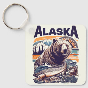 Vintage Alaska Nature Key Ring