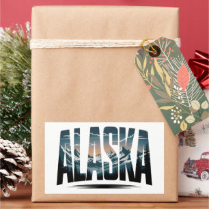 Vintage Alaska Outdoor Adventure Lettering Rectangular Sticker