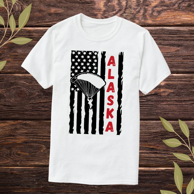 Vintage Alaska Paragliding Skydiving Parachuting T-Shirt (Creator Uploaded)