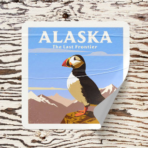 Vintage Alaska Square Sticker