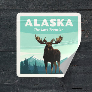 Vintage Alaska Square Sticker