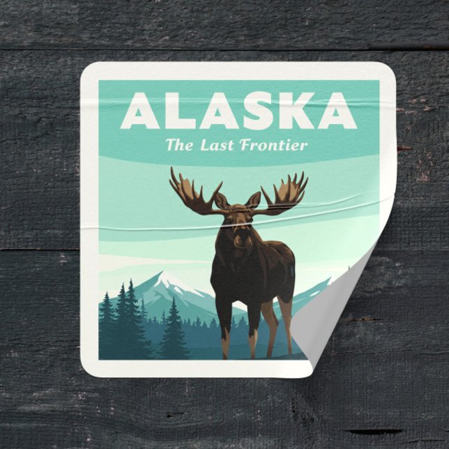 Vintage Alaska Square Sticker (Creator Uploaded)