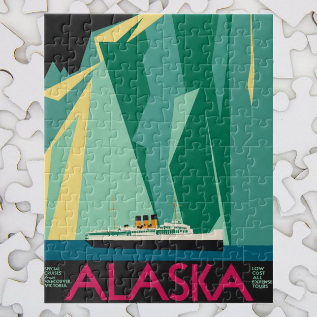 Vintage Alaska Travel Poster Art, Taku Glacier Jigsaw Puzzle (Creator Uploaded)