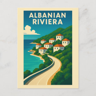 Vintage Albania Albanian Riviera Travel Postcard