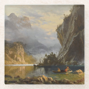 Vintage Albert Bierstadt Indians Spear Fishing Glass Coaster