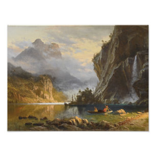 Vintage Albert Bierstadt Indians Spear Fishing Photo Print