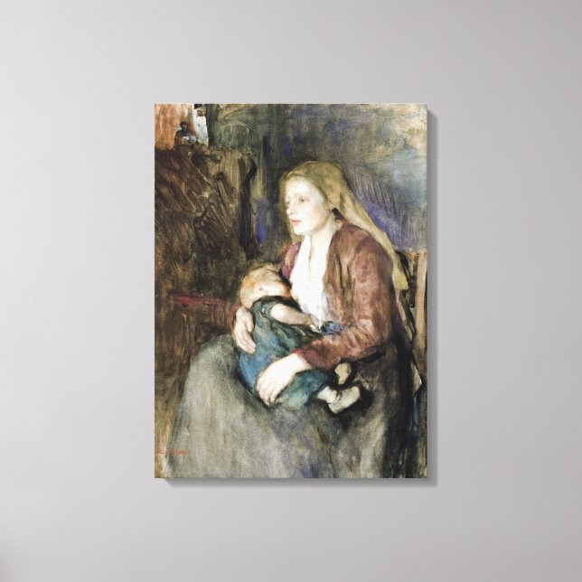 Vintage Albert Neuhuys Nordic Madonna  Canvas Print (Front)
