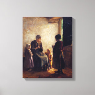 Vintage  Albert Neuhuys The Open Door  Canvas Print