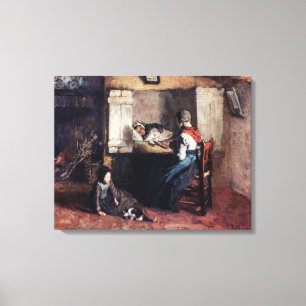 Vintage Albert Neuhuys The sick child Canvas Print