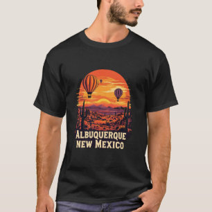 Vintage Albuquerque New Mexico Sunset Skyline City T-Shirt