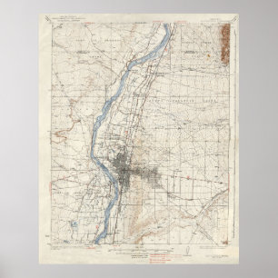 Vintage Albuquerque New Mexico Topographic Map Poster