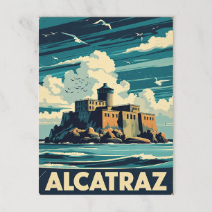 Vintage Alcatraz Island Prison Lighthouse Postcard