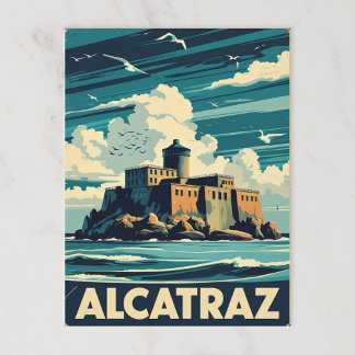Vintage Alcatraz Island Prison Lighthouse Postcard
