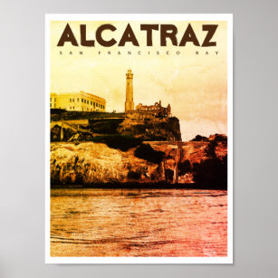 Vintage Alcatraz Island Travel Poster