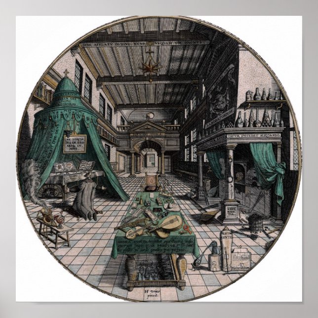 Vintage Alchemical Illustration Poster (Front)