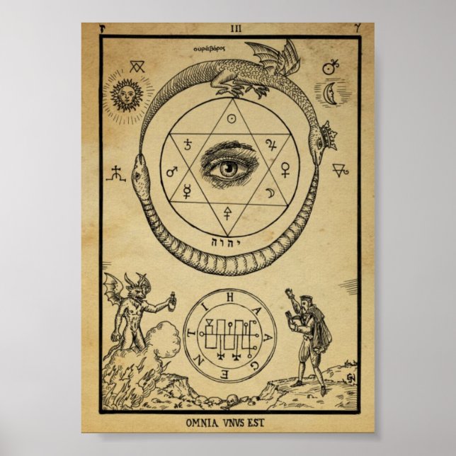 Vintage Alchemical Illustration Poster (Front)