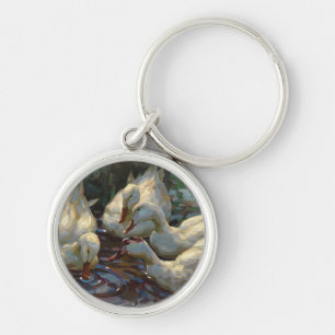 Vintage Alexander Koester Four Ducks at the Pond Key Ring