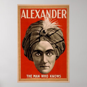 Vintage Alexander Psychic Magician Poster