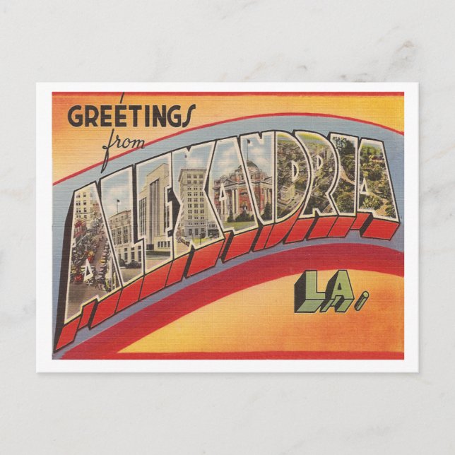 Vintage Alexandria Louisiana Postcard (Front)