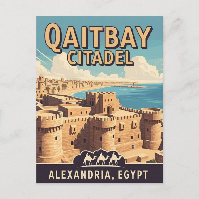 Vintage Alexandria Qaitbay Citadel Travel Postcard (Front)