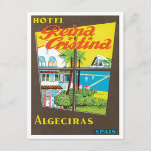 Vintage Algeciras Spain Hotel Postcard