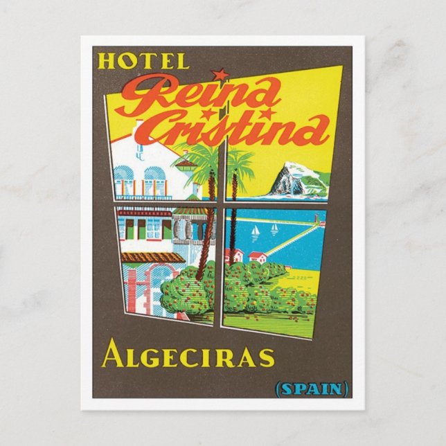 Vintage Algeciras Spain Hotel Postcard (Front)