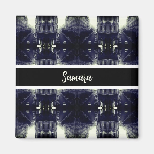 Vintage Algeria Algiers cars building Magnet (Front)