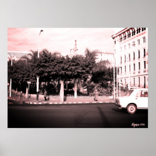 Vintage Algeria Algiers cars building Poster