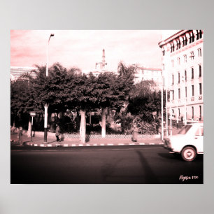 Vintage Algeria Algiers cars building Poster