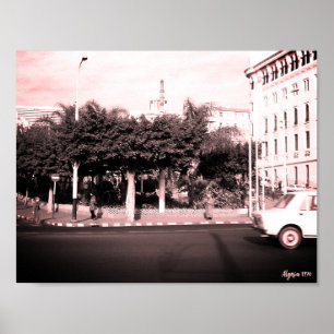Vintage Algeria Algiers cars building Poster