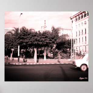 Vintage Algeria Algiers cars building Poster