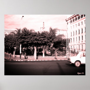 Vintage Algeria Algiers cars building Poster