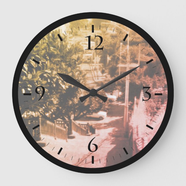 Vintage Algeria Algiers district overview Button Large Clock (Front)