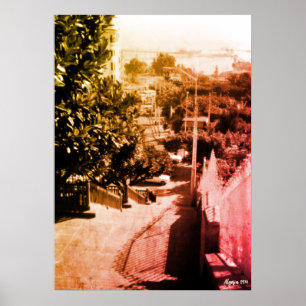 Vintage Algeria Algiers district overview Poster