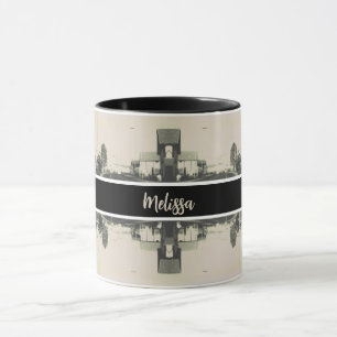 Vintage Algeria Algiers street building Face Mask Mug